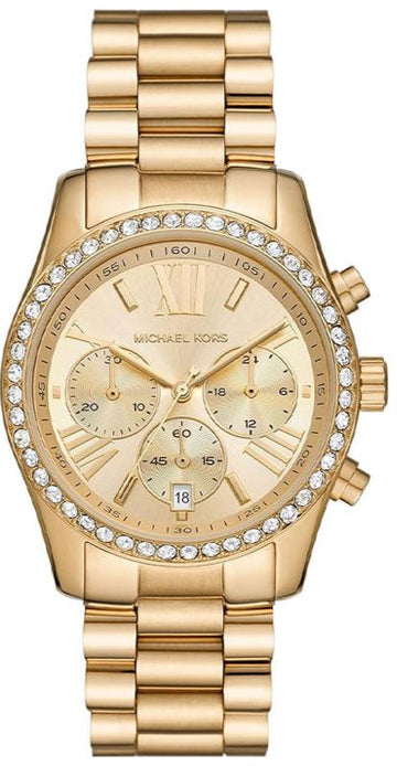  Shop Authentic Michael Kors Lexington Chronograph Gold Dial Gold Steel Strap Watch For Women - MK7377 - Luxxuri