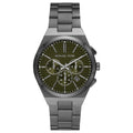 Michael Kors Lennox Chronograph Black Dial Grey Steel Strap Watch For Men - MK9118