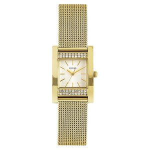  Shop Authentic Guess Nouveau Diamonds Gold Dial Gold Mesh Bracelet Watch for Women - W0127L2 - Luxxuri