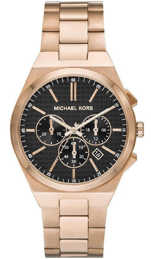  Shop Authentic Michael Kors Lennox Chronograph Black Dial Rose Gold Steel Strap Watch For Men - MK9119 - Luxxuri