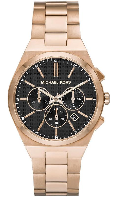  Shop Authentic Michael Kors Lennox Chronograph Black Dial Rose Gold Steel Strap Watch For Men - MK9119 - Luxxuri