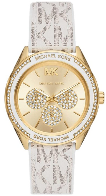  Shop Authentic Michael Kors Jessa Multifunction Gold Dial White Leather Strap Watch For Women - MK7204 - Luxxuri