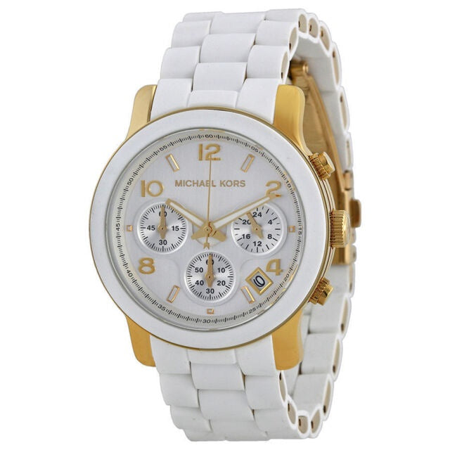 Michael Kors Runway White Dial White Steel Strap Watch for Women - MK5145
