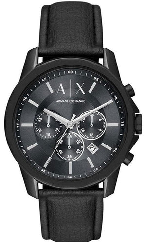  Shop Authentic Armani Exchange Banks Chronograph Black Dial Black Leather Strap Watch For Men - AX1724 - Luxxuri