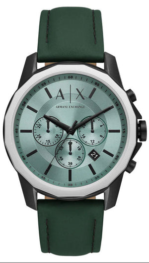  Shop Authentic Armani Exchange Banks Chronograph Green Dial Green Leather Strap Watch For Men - AX1725 - Luxxuri