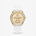  Shop Authentic Michael Kors Jessa Quartz Gold Dial White Silicone Strap Watch For Women - MK7267 - Luxxuri