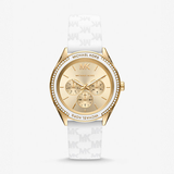  Shop Authentic Michael Kors Jessa Quartz Gold Dial White Silicone Strap Watch For Women - MK7267 - Luxxuri