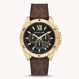  Shop Authentic Michael Kors Brecken Chronograph Black Dial Brown Leather Strap Watch For Men - MK8849 - Luxxuri