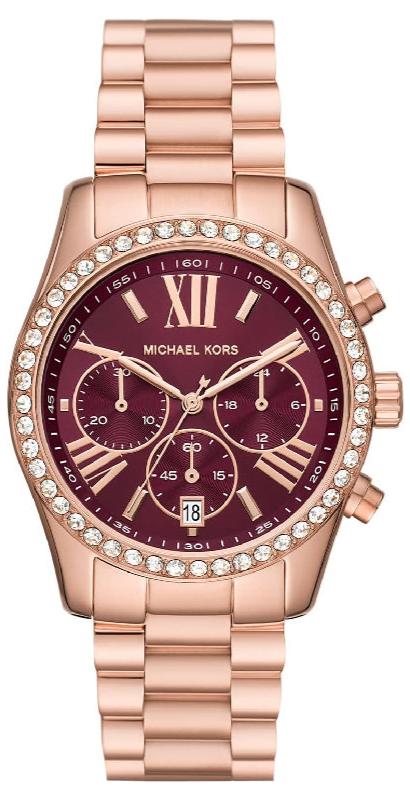  Shop Authentic Michael Kors Lexington Chronograph Red Dial Rose Gold Steel Strap Watch For Women - MK7275 - Luxxuri