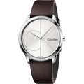  Shop Authentic Calvin Klein Minimal Silver Dial Brown Leather Strap Watch for Men - K3M211G6 - Luxxuri