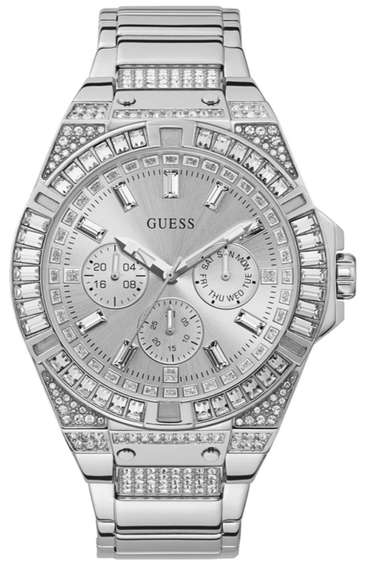  Shop Authentic Guess Zeus Multifunction Diamonds Silver Dial Silver Steel Strap Watch for Men - GW0209G1 - Luxxuri