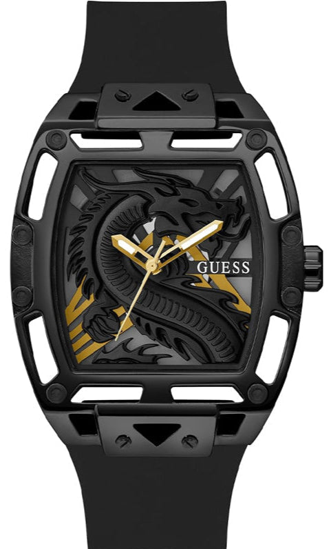  Shop Authentic Guess Legend Analog Black Dial Black Rubber Strap Watch For Men - GW0648G1 - Luxxuri