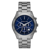  Shop Authentic Michael Kors Slim Runway Chronograph Blue Dial Grey Steel Strap Watch For Men - MK8987 - Luxxuri