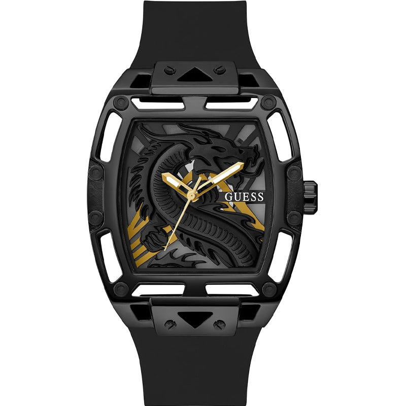  Shop Authentic Guess Legend Analog Black Dial Black Rubber Strap Watch For Men - GW0648G1 - Luxxuri