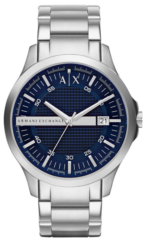  Shop Authentic Armani Exchange Hampton Chronograph Blue Dial Silver Steel Strap Watch For Men - AX2132 - Luxxuri