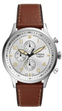  Shop Authentic Fossil Retro Pilot Chronograph Silver Dial Brown Leather Strap Watch for Men - FS5809 - Luxxuri
