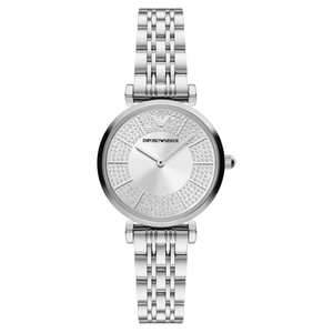  Shop Authentic Emporio Armani Gianni T-Bar Quartz Silver Dial Silver Steel Strap Watch For Women - AR11445 - Luxxuri