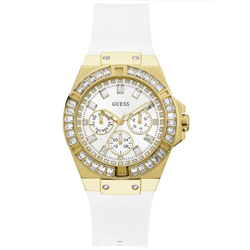  Shop Authentic Guess Venus Diamonds White Dial White Rubber Strap Watch for Women - GW0118L5 - Luxxuri