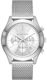  Shop Authentic Michael Kors Slim Runway Chronograph Silver Dial Silver Mesh Bracelet Watch For Men - MK9059 - Luxxuri