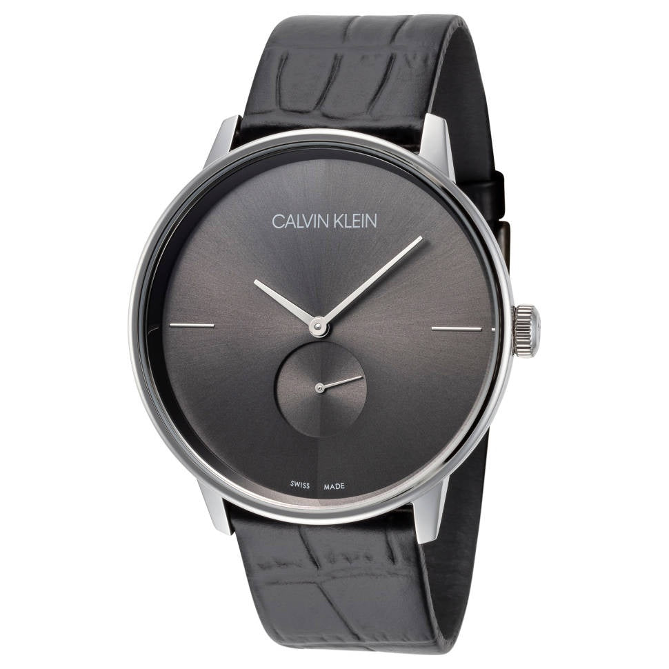  Shop Authentic Calvin Klein Accent Black Dial Black Leather Strap Watch for Men - K2Y211C3 - Luxxuri