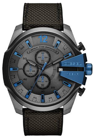  Shop Authentic Diesel Mega Chief Chronograph Black Dial Black Leather Strap Watch For Men - DZ4500 - Luxxuri
