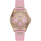  Shop Authentic Guess Frontier Diamonds Rose Gold Dial Pink Rubber Strap Watch For Women - W1160L5 - Luxxuri