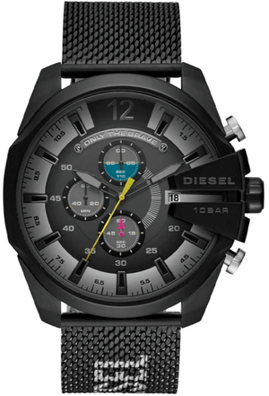  Shop Authentic Diesel Mega Chief Chronograph Black Dial Black Mesh Bracelet Watch For Men - DZ4514 - Luxxuri