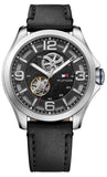  Shop Authentic Tommy Hilfiger Bruce Analog Black Dial Black Leather Strap Watch for Men - 1791279 - Luxxuri