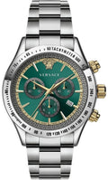  Shop Authentic Versace Classic Chronograph Quartz Green Dial Silver Steel Strap Watch For Men - VEV700721 - Luxxuri