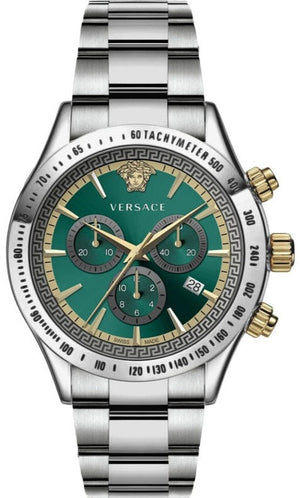  Shop Authentic Versace Classic Chronograph Quartz Green Dial Silver Steel Strap Watch For Men - VEV700721 - Luxxuri
