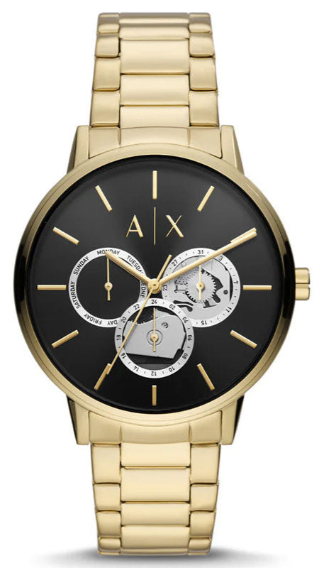  Shop Authentic Armani Exchange Cayde Chronograph Black Dial Gold Steel Strap Watch for Men - AX2747 - Luxxuri