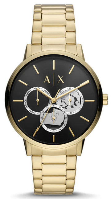  Shop Authentic Armani Exchange Cayde Chronograph Black Dial Gold Steel Strap Watch for Men - AX2747 - Luxxuri