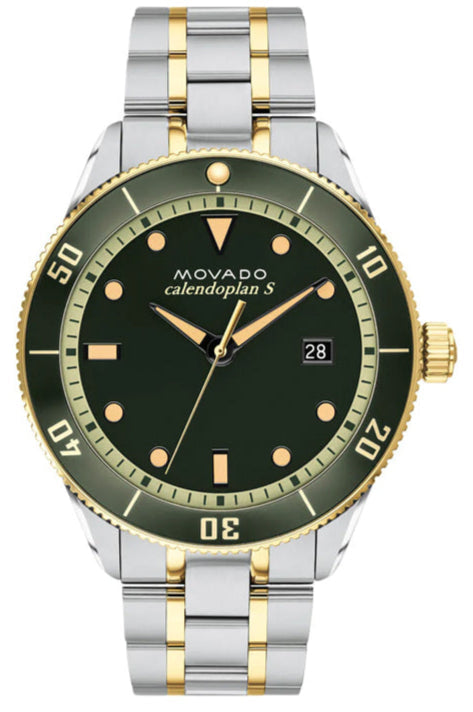  Shop Authentic Movado Heritage Calendoplan Black Dial Two Tone Steel Strap Watch For Men - 3650096 - Luxxuri
