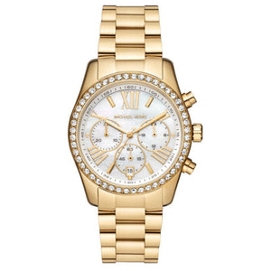  Shop Authentic Michael Kors Lexington Mother of Pearl White Dial Gold Steel Strap Watch For Women - MK7241 - Luxxuri