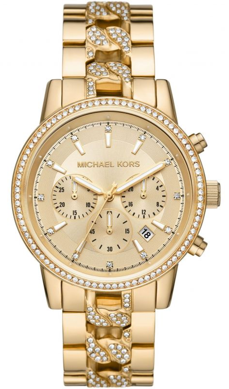  Shop Authentic Michael Kors Ritz Chronograph Gold Dial Gold Steel Strap Watch For Women - MK6937 - Luxxuri