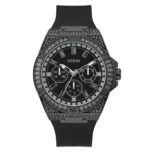 Shop Authentic Guess Zeus Multifunction Crystals Black Dial Black Silicone Strap Watch For Men - GW0208G5 - Luxxuri