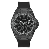  Shop Authentic Guess Zeus Multifunction Crystals Black Dial Black Silicone Strap Watch For Men - GW0208G5 - Luxxuri