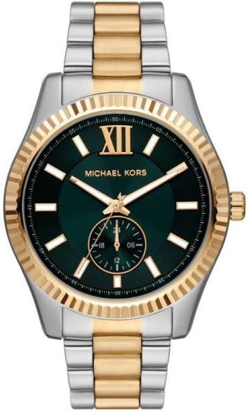  Shop Authentic Michael Kors Lexington Quartz Green Dial Two Tone Steel Strap Watch For Men - MK9063 - Luxxuri