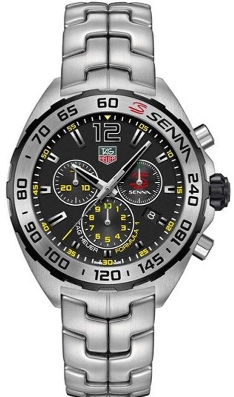  Shop Authentic Tag Heuer Formula 1 Senna Limited Edition Chronograph Black Dial Silver Steel Strap Watch for Men - CAZ1013.BA0883 - Luxxuri