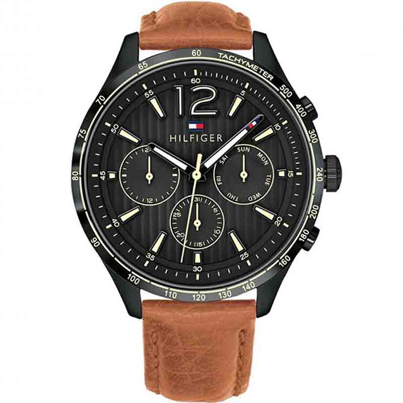  Shop Authentic Tommy Hilfiger Gavin Chronograph Quartz Black Dial Brown Leather Strap Watch for Men - 1791470 - Luxxuri