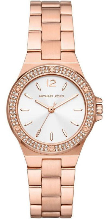  Shop Authentic Michael Kors Lennox Three Hand Silver Dial Rose Gold Steel Strap Watch For Women - MK7279 - Luxxuri