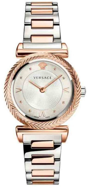  Shop Authentic Versace V-Motif Silver Dial Two Tone Steel Strap Watch for Women - VERE00718 - Luxxuri