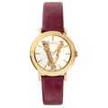  Shop Authentic Versace Virtus White Dial Red Leather Strap Watch for Women - VEHC00219 - Luxxuri