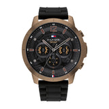  Shop Authentic Tommy Hilfiger Luca Chronograph Black Dial Black Rubber Strap Watch For Men - 1710491 - Luxxuri