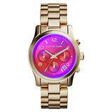 Shop Authentic Michael Kors Runway Iridescent Pink Dial Gold Steel Strap Watch for Women - MK5939 - Luxxuri