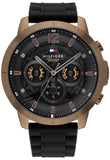  Shop Authentic Tommy Hilfiger Luca Chronograph Black Dial Black Rubber Strap Watch For Men - 1710491 - Luxxuri