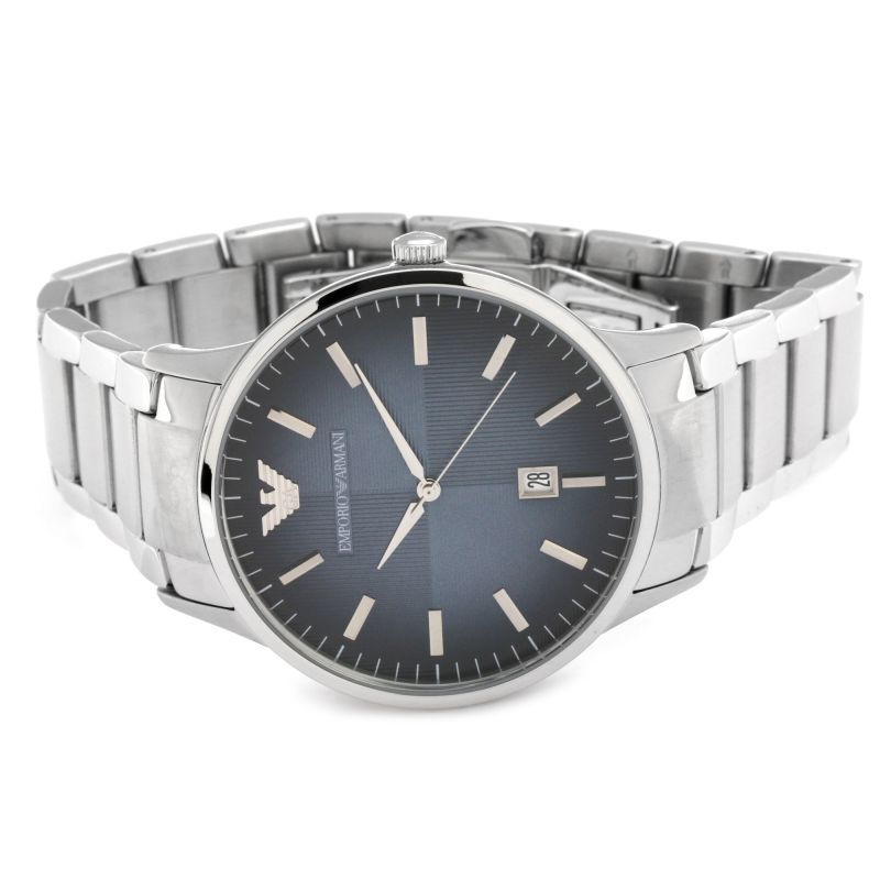  Shop Authentic Emporio Armani Renato Quartz Blue Dial Silver Steel Strap Watch For Men - AR11182 - Luxxuri