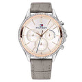  Shop Authentic Tommy Hilfiger Ari Diamonds White Dial Grey Leather Strap Watch for Women - 1781980 - Luxxuri