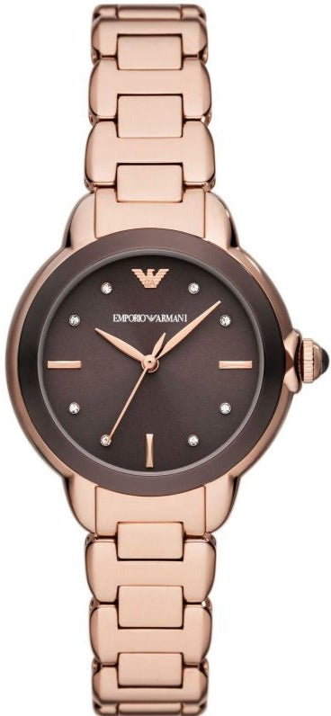  Shop Authentic Emporio Armani Mia Quartz Brown Dial Rose Gold Steel Strap Watch For Women - AR11570 - Luxxuri