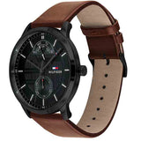  Shop Authentic Tommy Hilfiger Hunter Black Dial Brown Leather Strap Watch for Men - 1791604 - Luxxuri